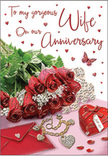 This romantic anniversary card composition looks as if it has been arranged by an experienced local florist in Chingford, capturing the feeling of a surprise waiting on a coffee table near Epping Forest Road. A compact cluster of red roses anchors the scene, each flower blooming fully with velvety, tightly layered petals that curl outward in a dramatic spiral, suggesting both passion and tenderness. Their rich crimson tone is complemented by fresh, leafy greenery, the foliage adding soft, organic shapes and a hint of garden freshness, as though the stems have just been trimmed and arranged. Beside the flowers lies an open card and matching envelope, the flowing script on the card reminiscent of careful handwriting crafted for a milestone anniversary. Small red hearts, scattered lightly around, catch the light like tiny tokens of affection, echoing the decorative details you might find on romantic tables in local Chingford cafés. Nearby, a heart-shaped keepsake box and a delicate piece of jewellery rest side by side, their metallic details gleaming faintly, suggesting a heartfelt gift chosen with care. A single butterfly motif appears within the design, its presence adding a gentle, whimsical touch as though love itself has taken flight. The colour palette is drenched in reds, soft whites, and warm neutrals, while the lighting remains calm and inviting, creating a calm glow across petals, paper, and polished surfaces. The overall atmosphere is one of quiet celebration, evoking the soft rustle of envelopes, the sweet fragrance of fresh roses, and the intimate joy of marking another year together in Chingford.